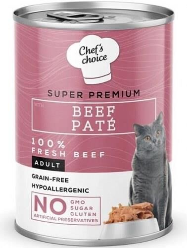 Chefs Choice Kıyılmış Sığır Etli Konserve Yetişkin Kedi Maması 400 G