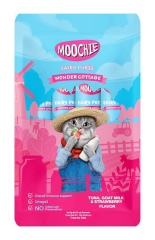 Moochie Sıvı Kedi Ödülü Ton Balığı, Keçi Sütü ve Çilekli - 5 x 15 gr