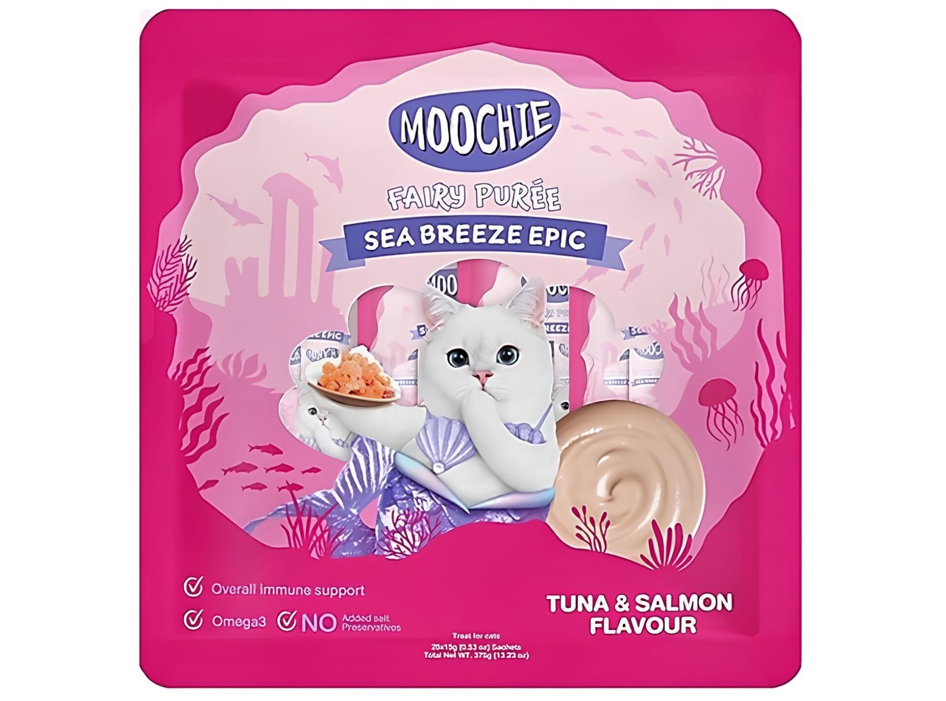 Moochie Ton ve Somon Balıklı Krema Kedi Ödülü 25 x 15gr