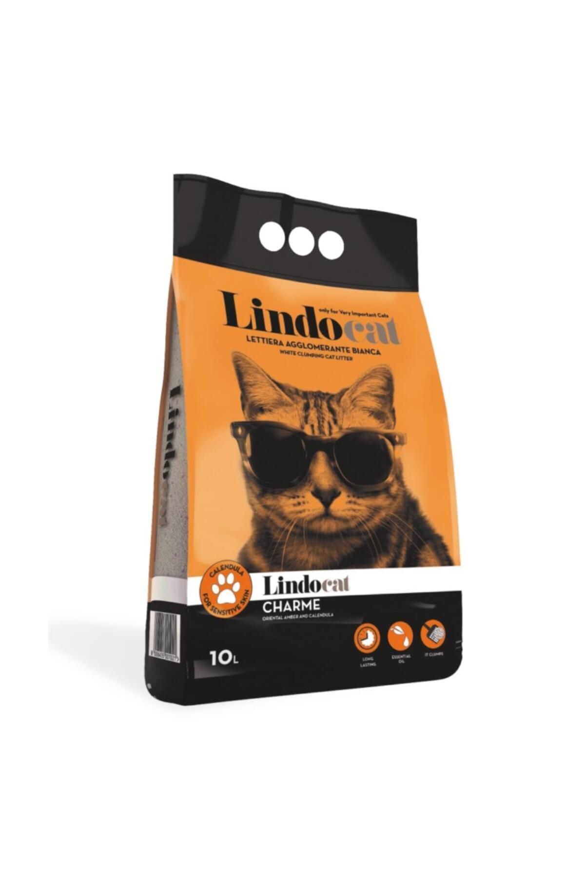 Lindo Cat Lindocat Charme Aynısefalı ve Amber Kokulu Hassas Derili Kediler İçin Kedi Kumu 10 L