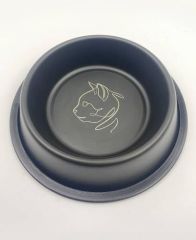 Playfull Desenli Siyah Çelik Mama ve Su Kabı 8 Oz