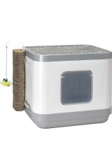 Moderna Cat Consept Tırmalama Oyuncaklı Kedi Tuvaleti Gri