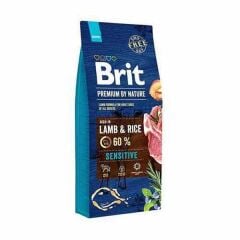 Brit Premium By Nature Sensitive Kuzu Etli Pirinçli Yetişkin Köpek Maması 15+3 kg