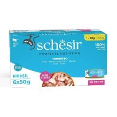 Schesir Tam ve Dengeli Ton Balıklı Pişirme Suyunda Kedi Konservesi Multipack 6x50g