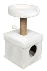 Dubex 39x39x72 cm Kedi Oyun Evi ve Tırmalama Platformu Beyaz