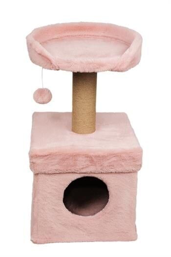 Dubex 39x39x72 cm Kedi Oyun Evi ve Tırmalama Platformu Pembe