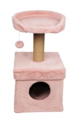 Dubex 39x39x72 cm Kedi Oyun Evi ve Tırmalama Platformu Pembe