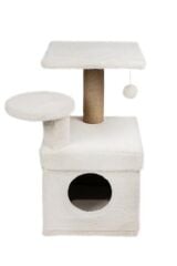 Dubex 65x51x72 cm Kedi Oyun Evi ve Tırmalama Platformu Beyaz