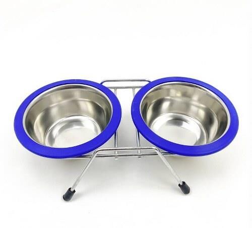 Playfull Krom Kaplı Çiftli Mama Kabı 16 Oz