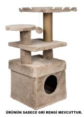 Dubex 65x39x85 cm Kedi Oyun Evi ve Tırmalama Platformu Gri