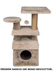 Dubex 65x39x85 cm Kedi Oyun Evi ve Tırmalama Platformu Gri