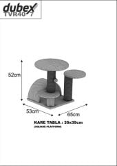 Dubex 53x65x52 cm Kedi Oyun ve Tırmalama Platformu Siyah