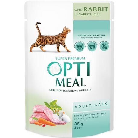 Optimeal Havuç Jöleli Tavşanlı Yaş Kedi Maması 85 Gr