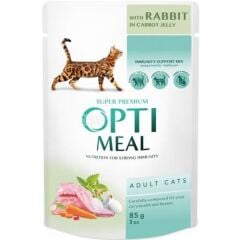 Optimeal Havuç Jöleli Tavşanlı Yaş Kedi Maması 85 Gr