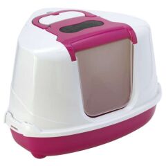 Moderna Flip Köşeli  Kapalı Kedi Tuvaleti Fuşya