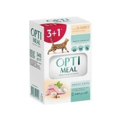 Optimeal Tavşanlı Beyaz Soslu Kedi Yaş Mama 85G 3+1