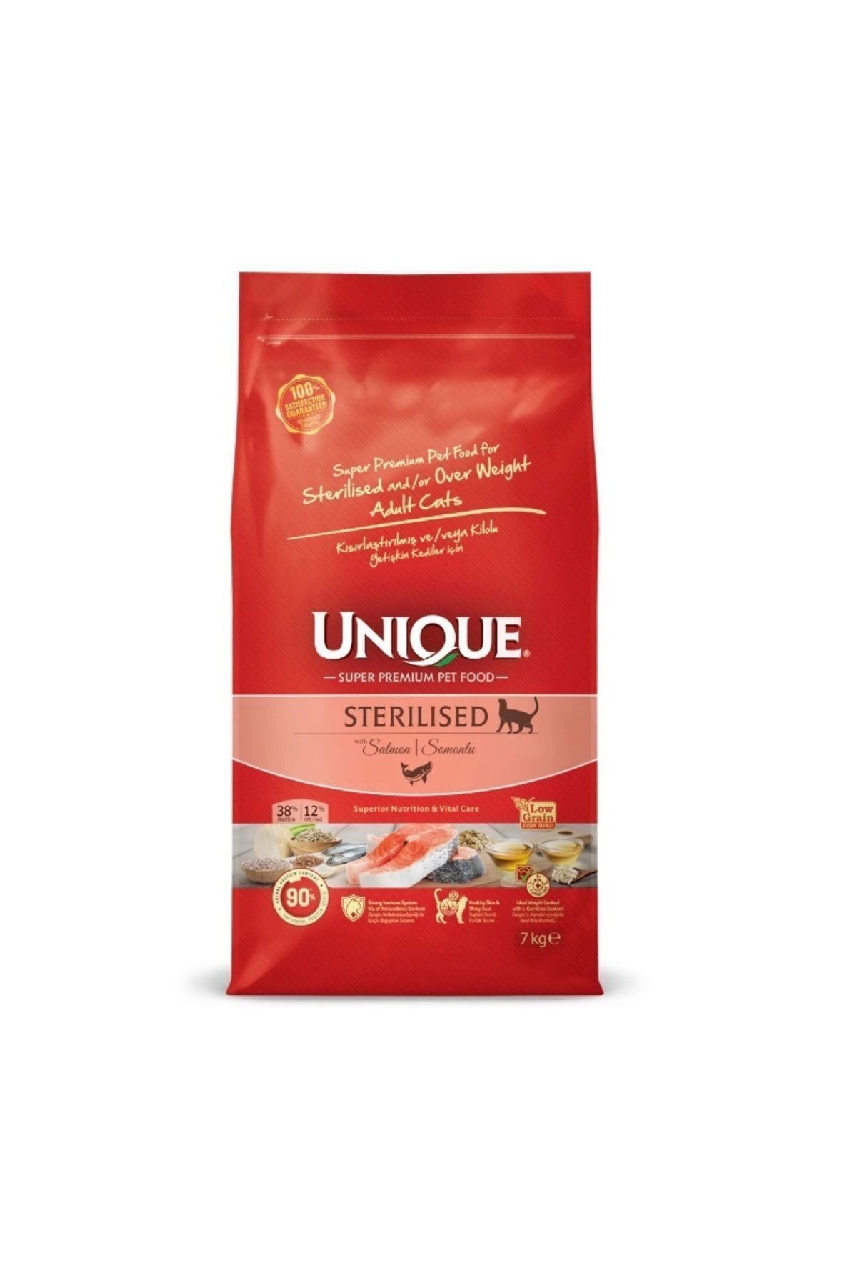 Unique Adult Cat Sterilised Salmon 7 Kg Somonlu Kısır Kedi Maması