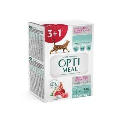 Optimeal Hindi-Kuzu Tahılsız Sensitive Digestion Sindirim Hassasiyeti Kedi Yaş Mama 85G 3+1