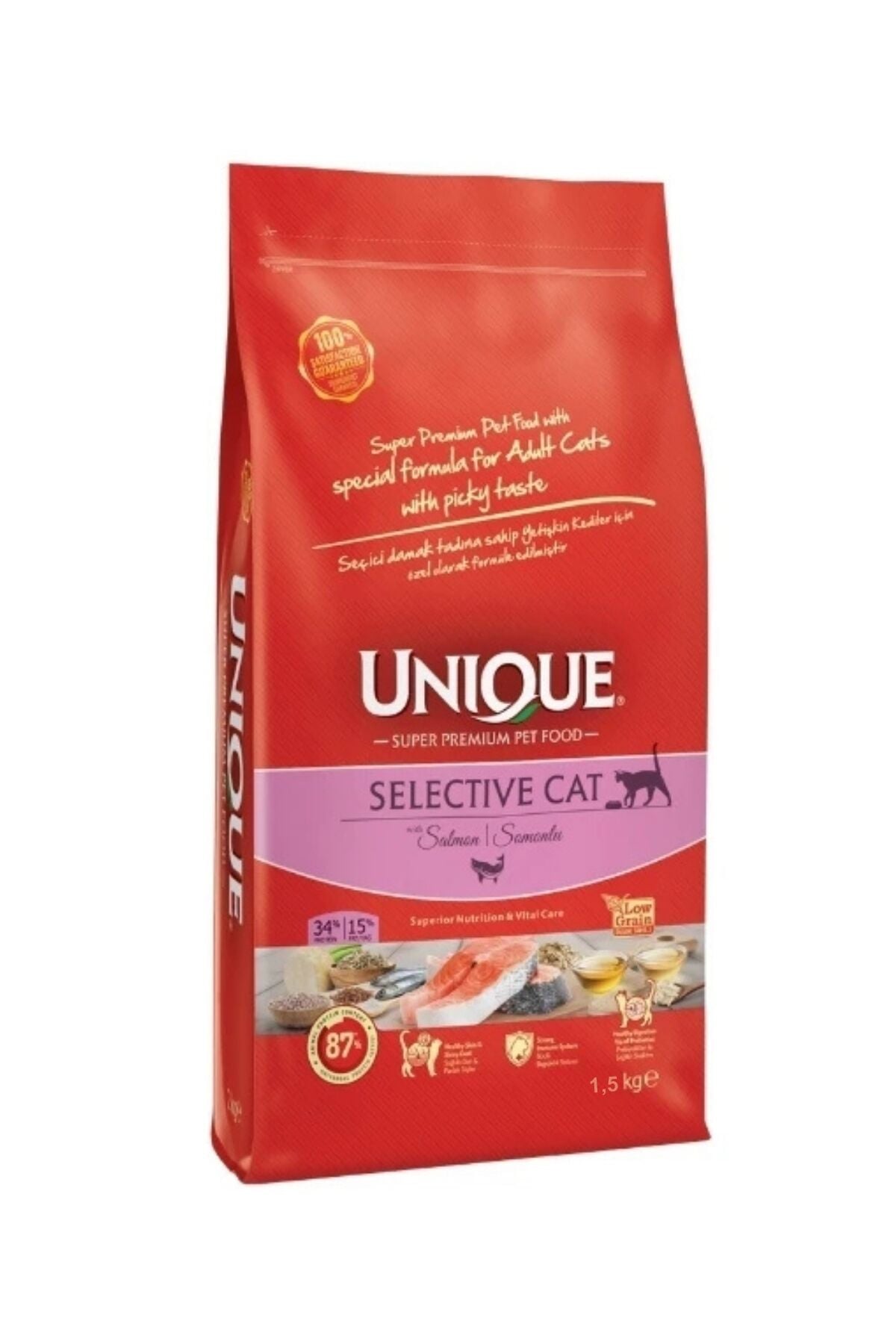 Unique Selective Cat Somonlu Seçici Yetişkin Kedi Maması 1,5 kg
