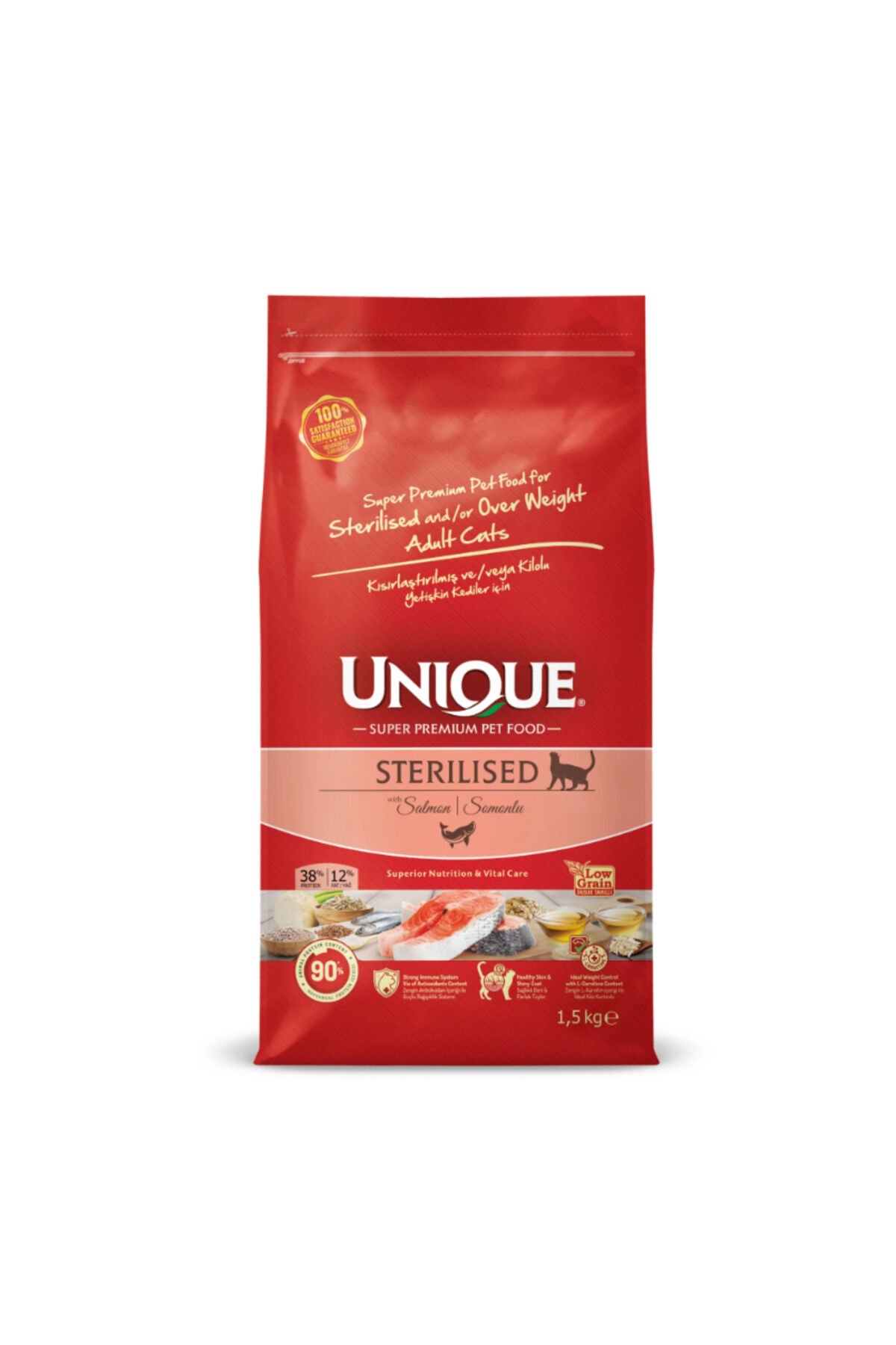 Unique Sterilised Kısırlaştırılmış Kedi Maması Somonlu 1,5 Kg