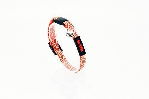 Kedi Boyun Tasması Ayarlanabilir Turuncu Beyaz Çizgili Desenli