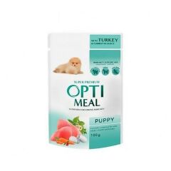 Optimeal Parça Etli Hindi ve Havuçlu Küçük Irk Konserve Yavru Köpek Maması 100gr