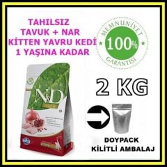 N&D tahılsız kitten yavru kedi maması 2 kg açık mama