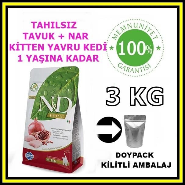 N&D tahılsız kitten yavru kedi maması 3 kg açık mama