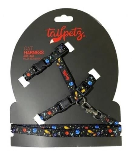 Tailpetz Cat Harness Kedi Göğüs Tasması Space Desenli