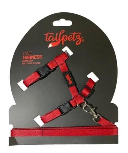 Tailpetz Cat Harness Kedi Göğüs Tasması Kırmızı