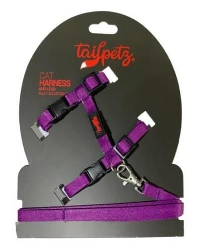 Tailpetz Cat Harness Kedi Göğüs Tasması Mor
