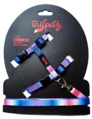 Tailpetz Cat Harnes Ayarlanır Kedi Gezdirme Takım Tasması Bavel Desenli