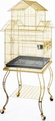 EuroGold Sehpalı Papağan Kafesi Gold (51 x 51 x 139)