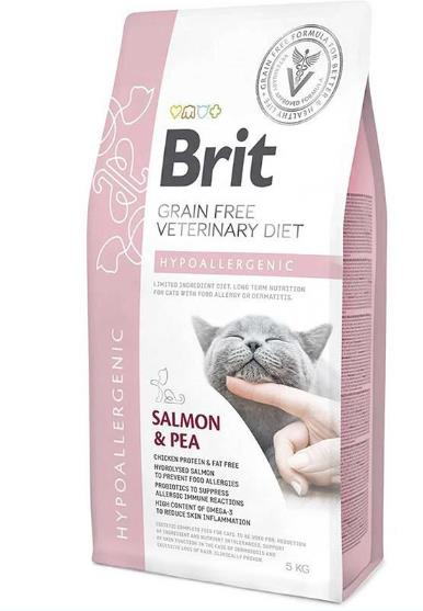 Brit Veterinary Diet HypoAllergenic Cilt Sağlığı Destekleyici Tahılsız Kedi Maması 5kg