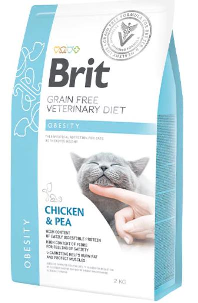 Brit Veterinary Diet Obesity Kilo Kontrolü İçin Tahılsız Kedi Maması 2kg SKT:05.2026