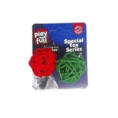 Playfull Top Şeklinde Kedi Oyuncağı 4 Cm 2'Li