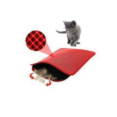 PET PRETTY ELEKLİ KEDİ TUVALETİ PASPASI KIRMIZI 50x60 cm