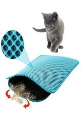 PET PRETTY ELEKLİ KEDİ TUVALET PASPASI TURKUAZ 50x60 cm