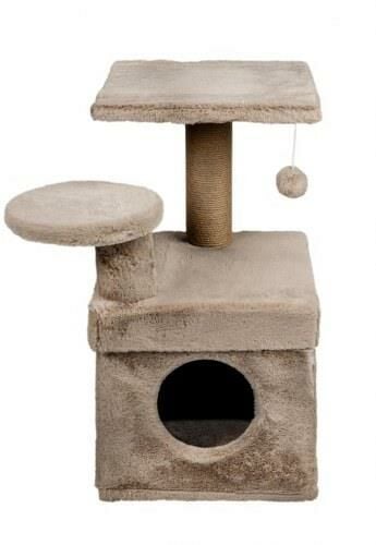 Dubex 65x51x72 cm Kedi Oyun Evi ve Tırmalama Platformu Bej
