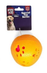 Playfull Öten Pati Desenli Plastik Top Köpek Oyuncağı 7,5 Cm