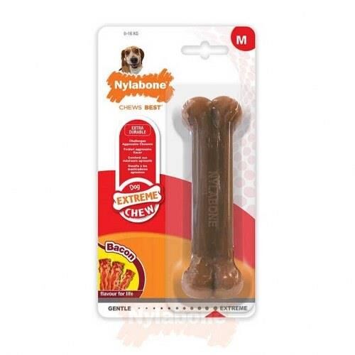 Nylabone Domuz Pastırması Aromalı Köpek Çiğneme Kemiği M