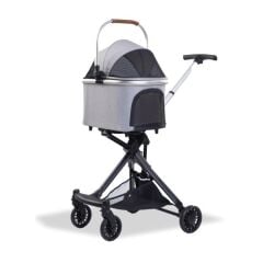 EuroDog Katlanabilir Köpek Arabası Gri 83x48,5x110 cm