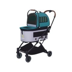 EuroDog Katlanabilir Köpek Arabası Yeşil 67x49x99c