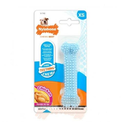 Nylabone Tavuk Aromalı Yavru Köpek Çiğneme Çubuğu XS