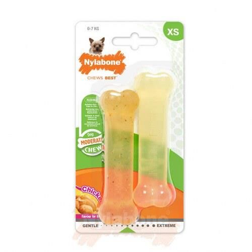 Nylabone Tavuk Aromalı Köpek Çiğneme Kemiği XS