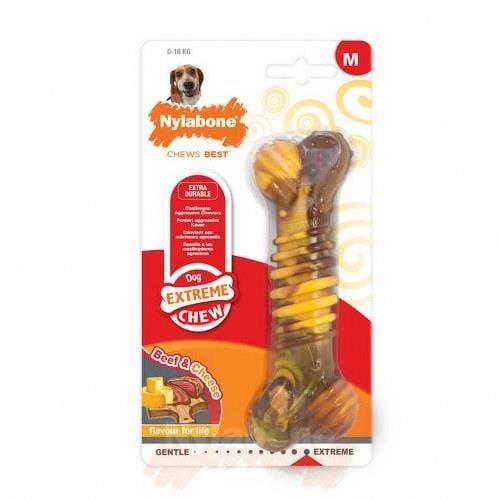 Nylabone Biftek ve Peynir Aromalı Köpek Çiğneme Çubuğu M